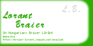 lorant braier business card
