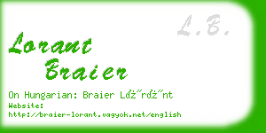 lorant braier business card